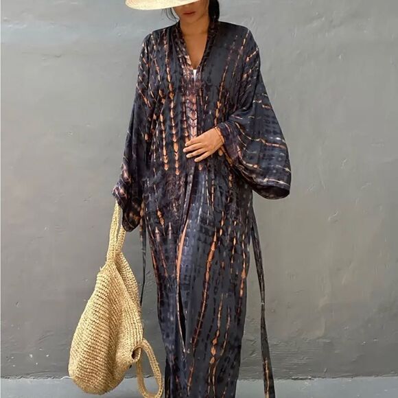 Kimono / duster / robe / coverup Pretty batik design - Picture 4 of 4